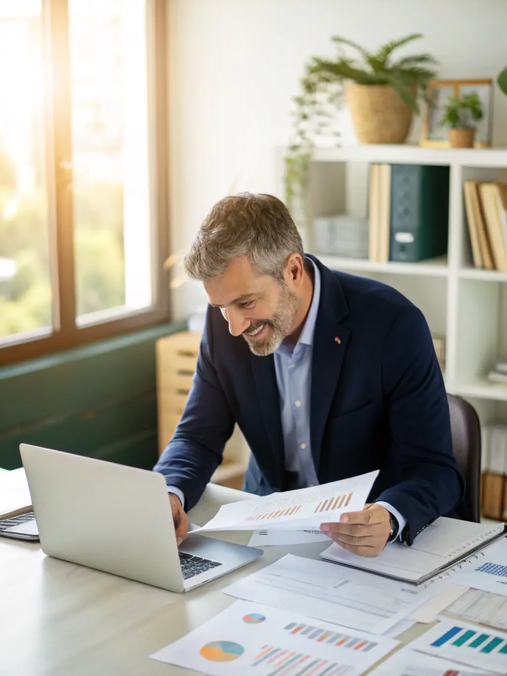 A person analyzing financial reports generated from online accounting software, highlighting data-driven decision-making.